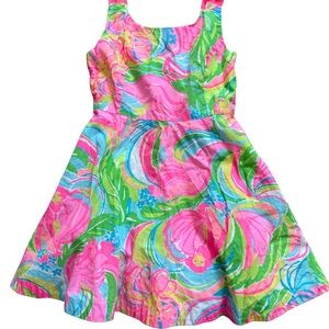 Lilly Pulitzer Floral Girls Dress Sz 7